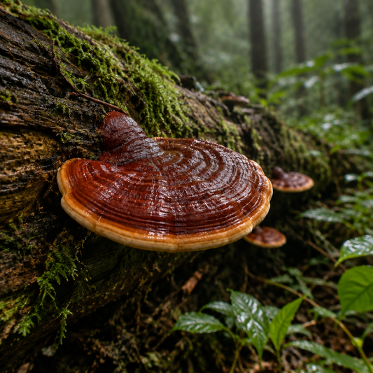Reishi Mushroom in the Wild - No Sunlight